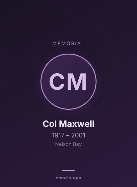Memorial portrait of Col Maxwell