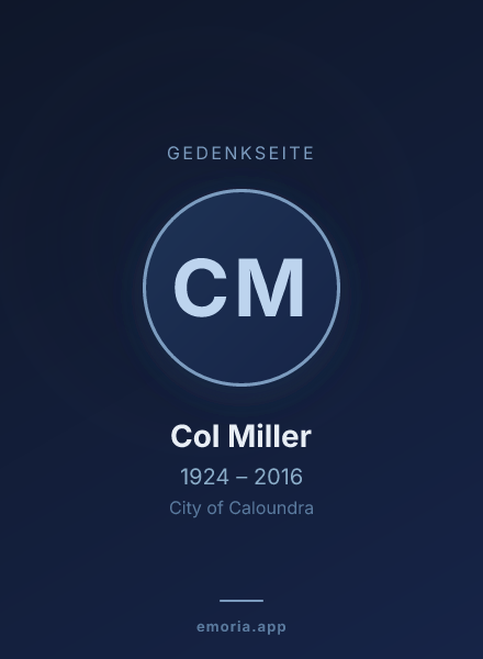 Gedenkportrait von Col Miller
