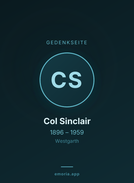 Gedenkportrait von Col Sinclair