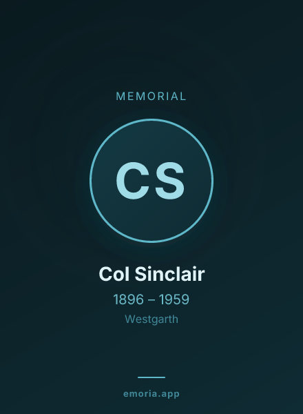 Memorial portrait of Col Sinclair