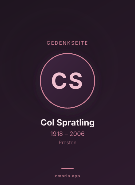 Gedenkportrait von Col Spratling