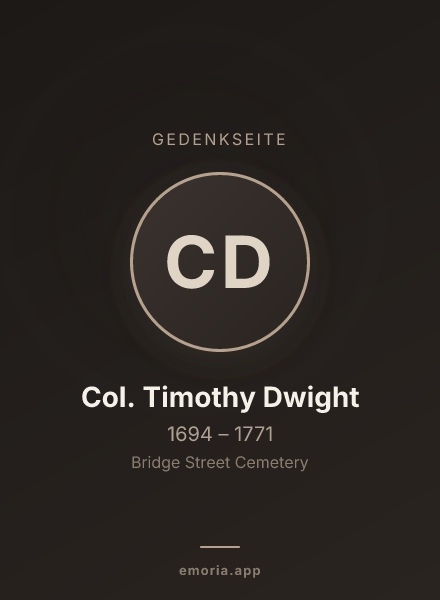 Gedenkportrait von Col. Timothy Dwight