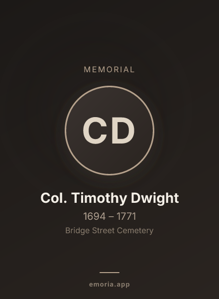 Memorial portrait of Col. Timothy Dwight