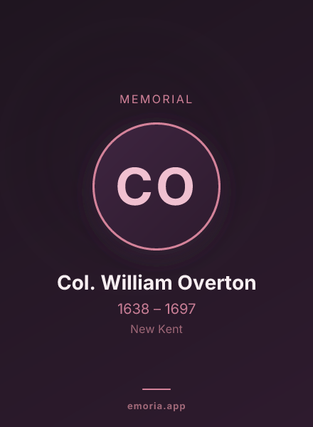Memorial portrait of Col. William Overton