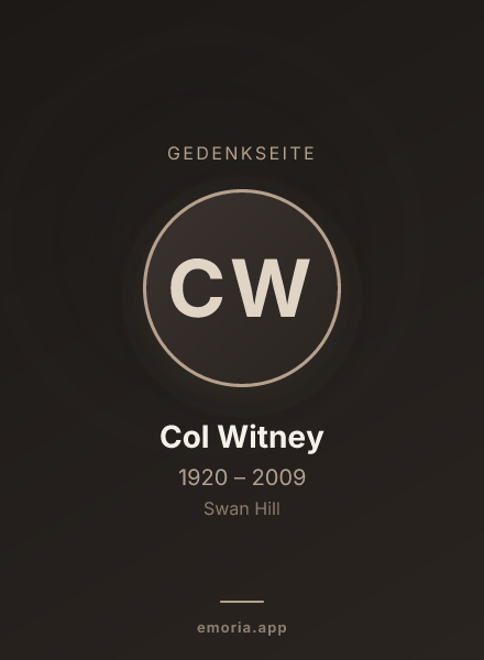 Gedenkportrait von Col Witney