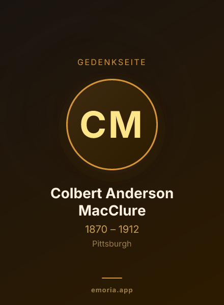 Gedenkportrait von Colbert Anderson MacClure