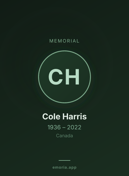 Memorial portrait of Cole Harris
