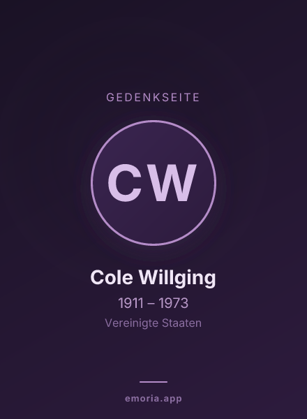 Gedenkportrait von Cole Willging