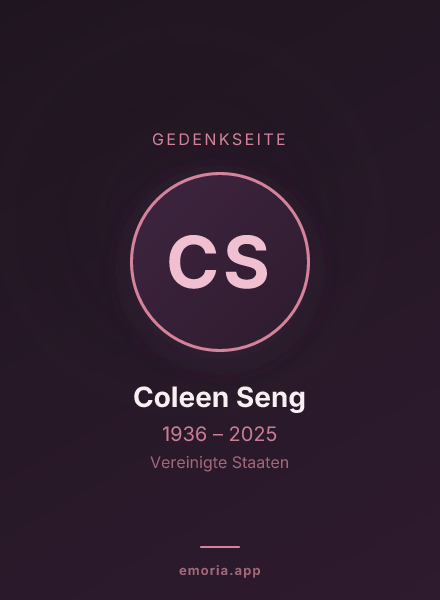 Gedenkportrait von Coleen Seng