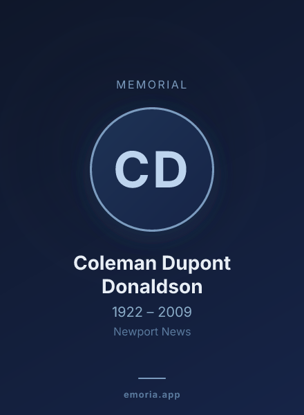 Memorial portrait of Coleman Dupont Donaldson