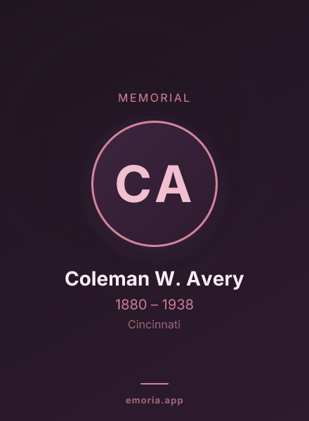 Memorial portrait of Coleman W. Avery