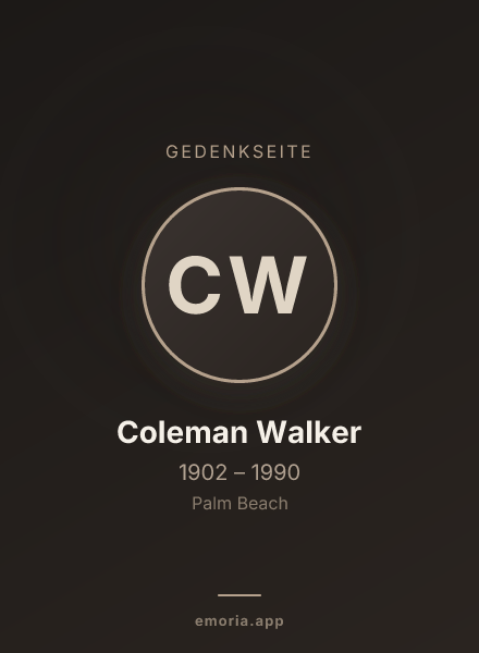 Gedenkportrait von Coleman Walker
