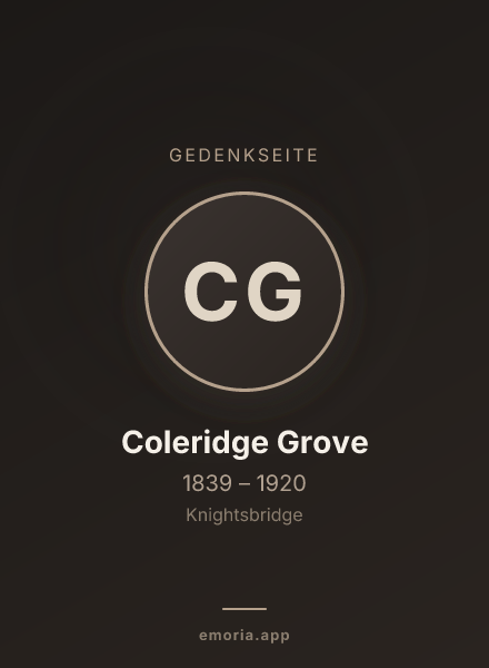 Gedenkportrait von Coleridge Grove