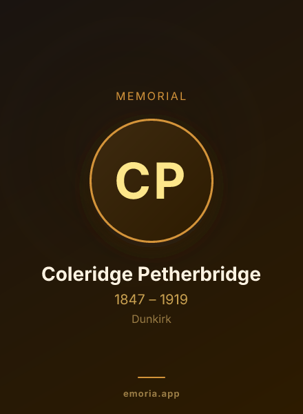 Memorial portrait of Coleridge Petherbridge