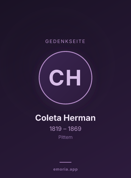 Gedenkportrait von Coleta Herman