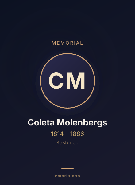 Memorial portrait of Coleta Molenbergs