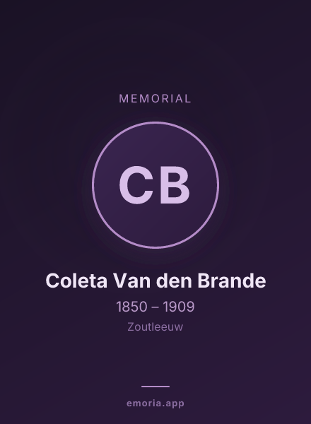 Memorial portrait of Coleta Van den Brande