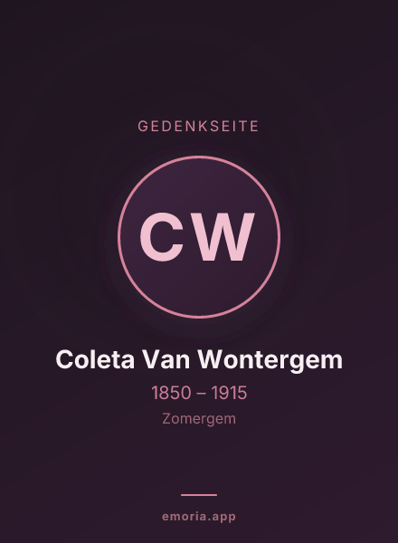 Gedenkportrait von Coleta Van Wontergem