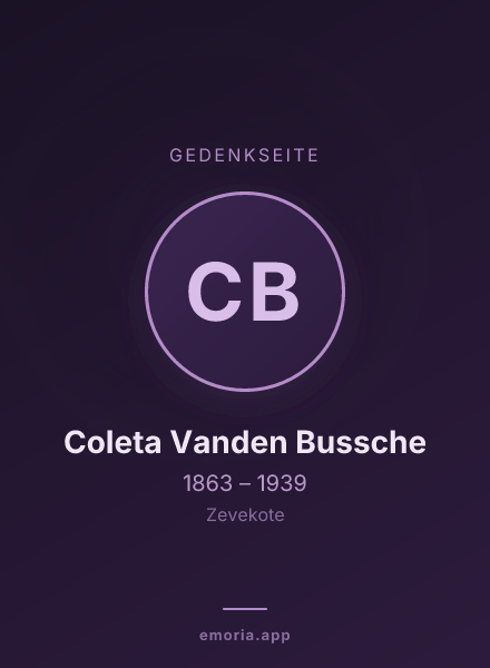 Gedenkportrait von Coleta Vanden Bussche