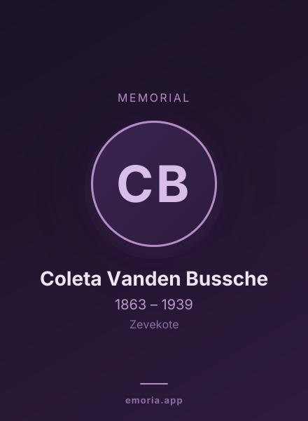 Memorial portrait of Coleta Vanden Bussche