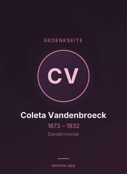 Gedenkportrait von Coleta Vandenbroeck
