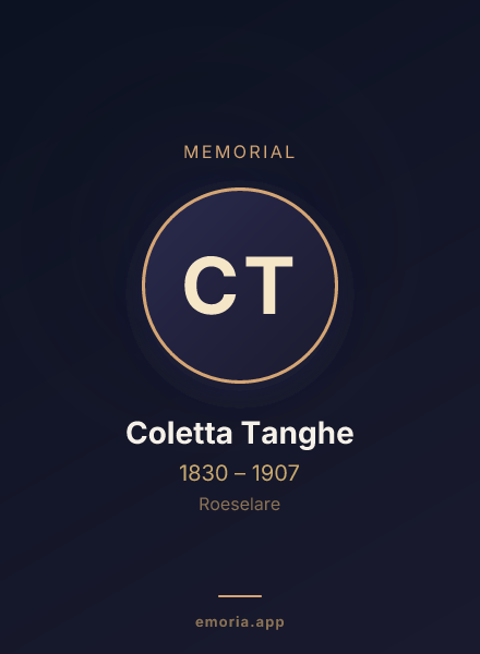 Memorial portrait of Coletta Tanghe
