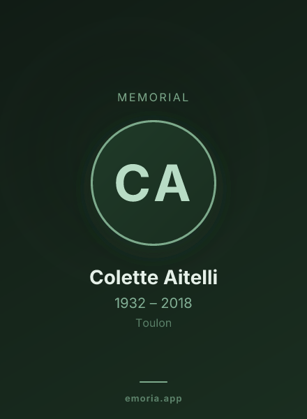 Memorial portrait of Colette Aitelli