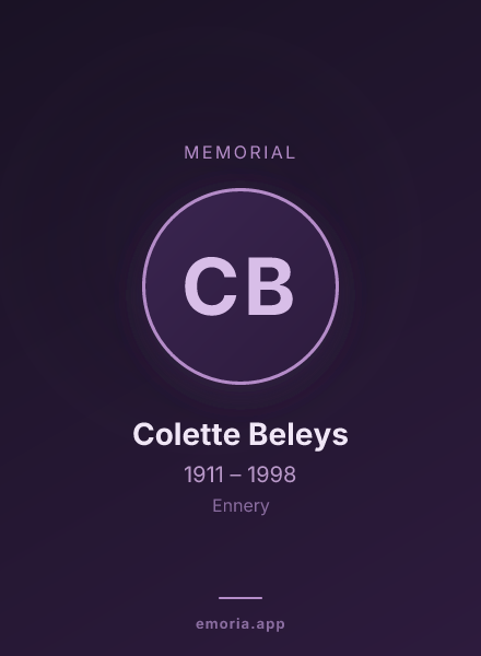 Memorial portrait of Colette Beleys