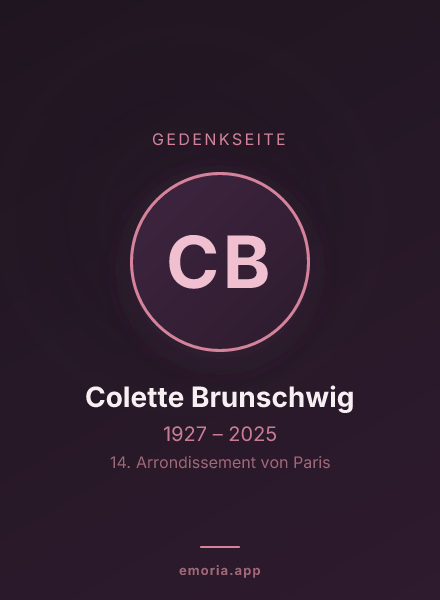 Gedenkportrait von Colette Brunschwig