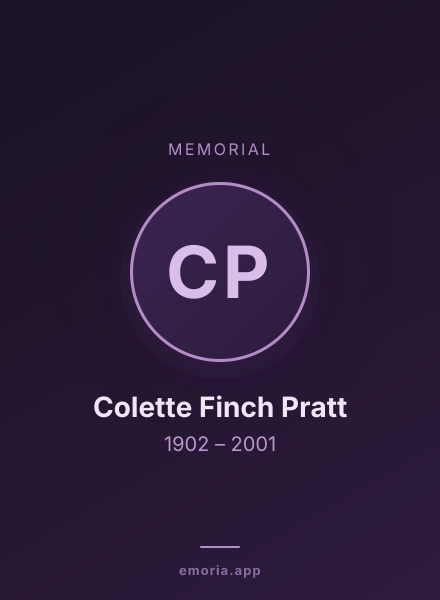 Memorial portrait of Colette Finch Pratt