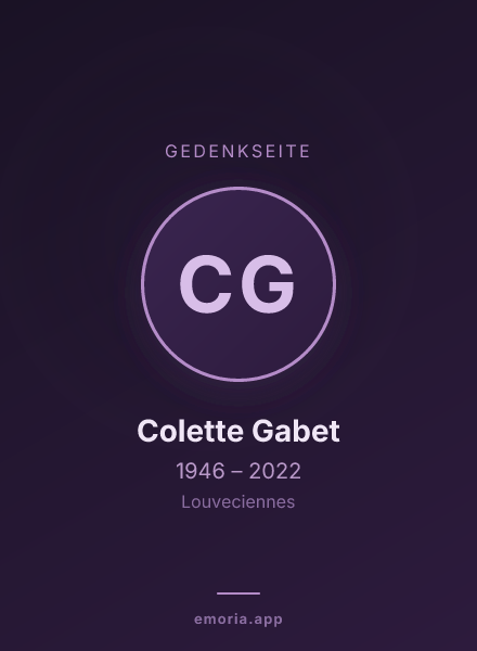 Gedenkportrait von Colette Gabet