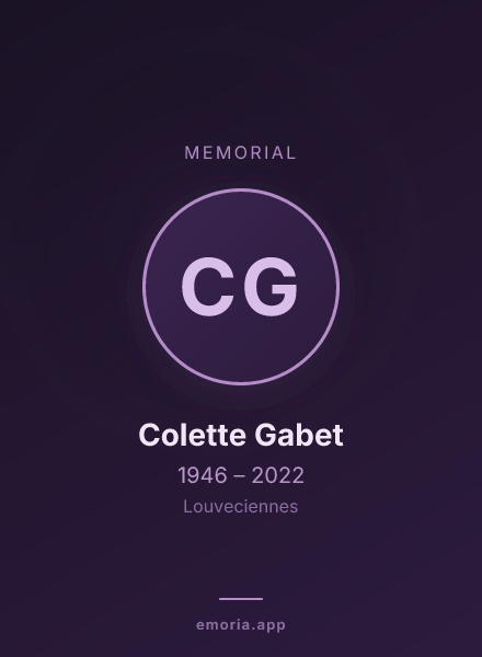 Memorial portrait of Colette Gabet