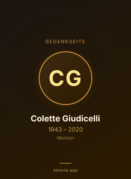 Gedenkportrait von Colette Giudicelli