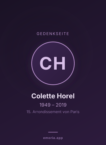 Gedenkportrait von Colette Horel