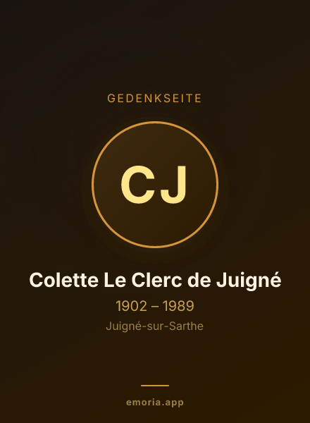 Gedenkportrait von Colette Le Clerc de Juigné