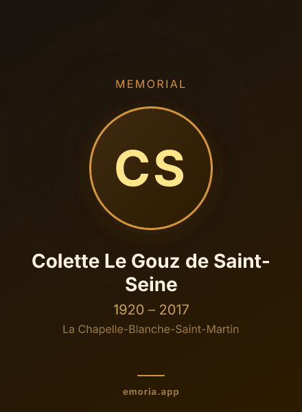 Memorial portrait of Colette Le Gouz de Saint-Seine