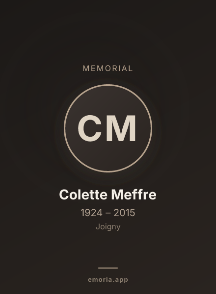 Memorial portrait of Colette Meffre