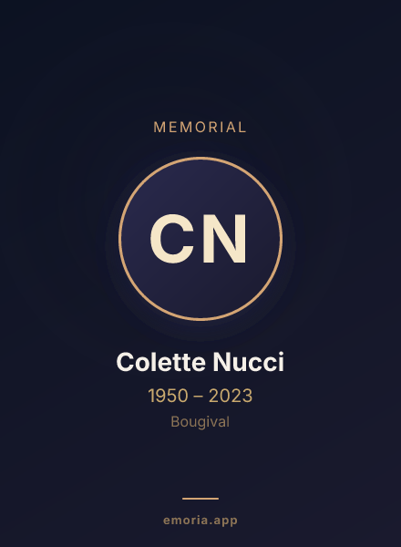 Memorial portrait of Colette Nucci