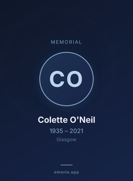 Memorial portrait of Colette O'Neil