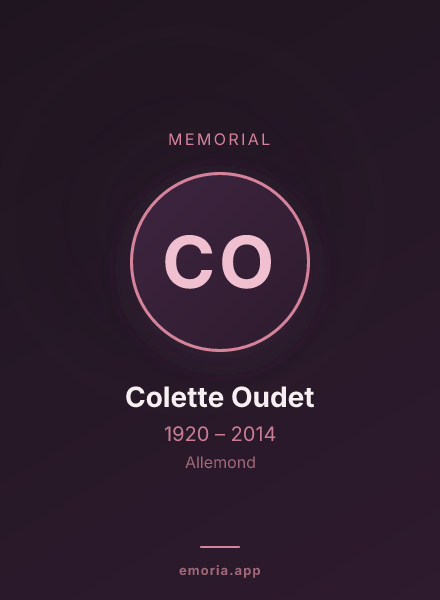 Memorial portrait of Colette Oudet