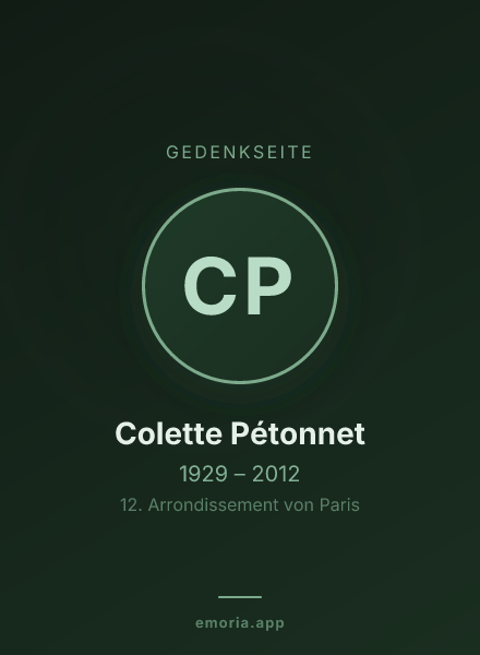 Gedenkportrait von Colette Pétonnet