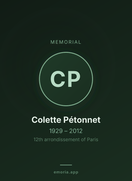Memorial portrait of Colette Pétonnet