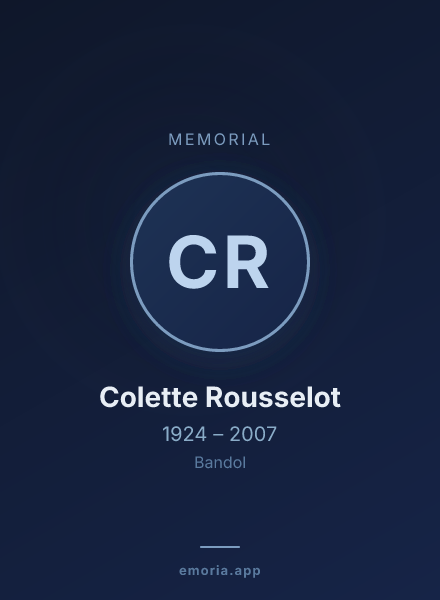 Memorial portrait of Colette Rousselot