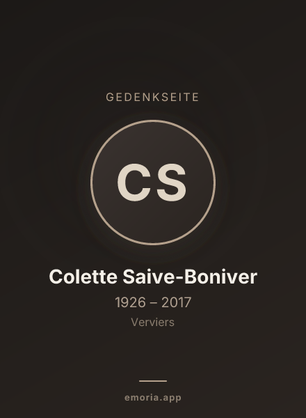 Gedenkportrait von Colette Saive-Boniver
