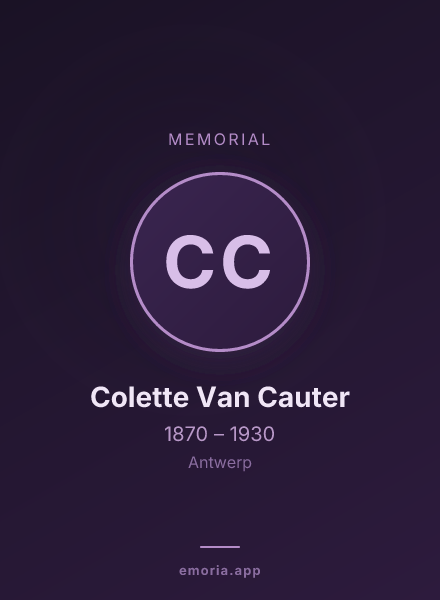 Memorial portrait of Colette Van Cauter