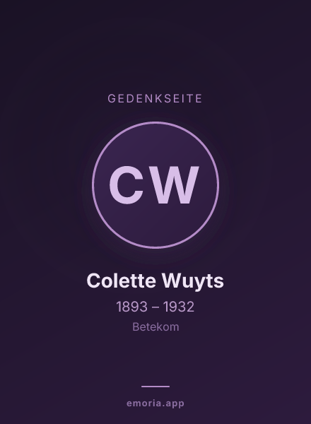 Gedenkportrait von Colette Wuyts