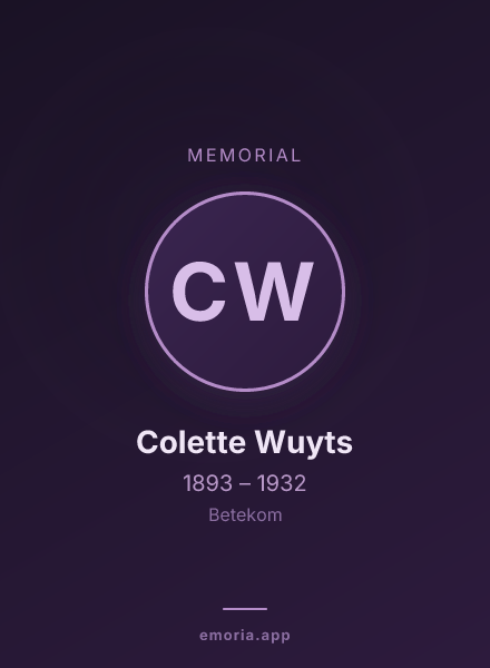 Memorial portrait of Colette Wuyts