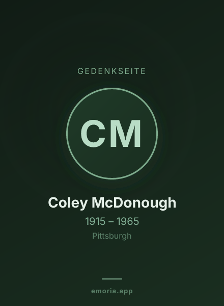 Gedenkportrait von Coley McDonough