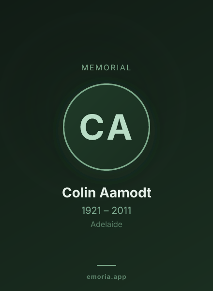 Memorial portrait of Colin Aamodt
