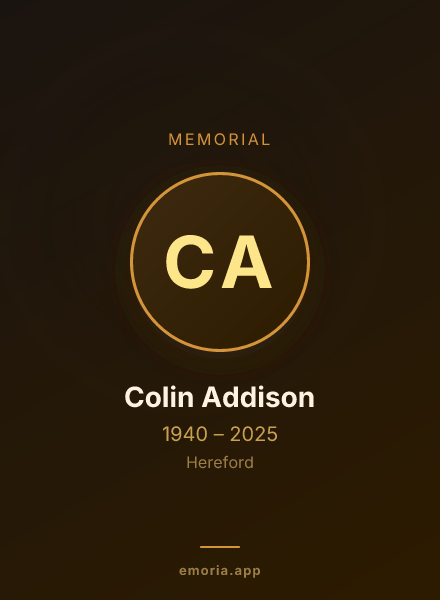 Memorial portrait of Colin Addison